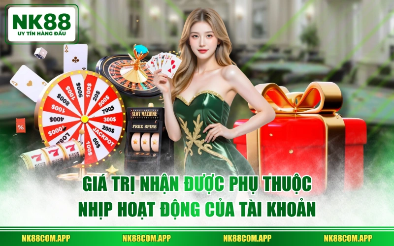 Giá trị nhận được phụ thuộc nhịp hoạt động của tài khoản