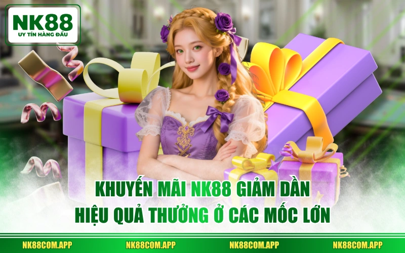 Khuyến mãi NK88 giảm dần hiệu quả thưởng ở các mốc lớn